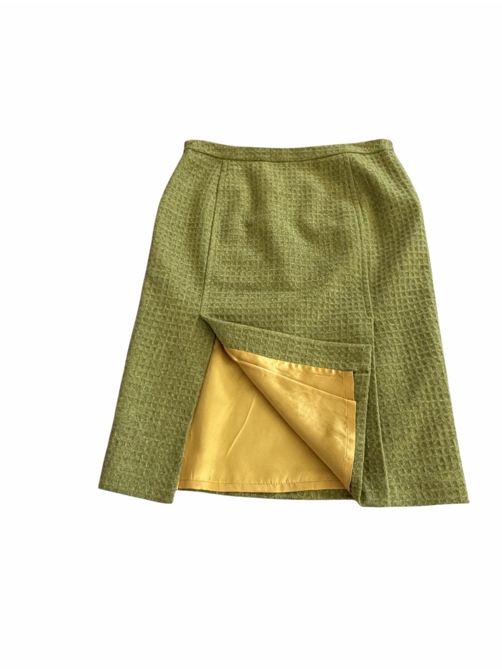 Vtg Milly of New York Olive Green A-Line Wool Blend Skirt Size 4 - Picture 6 of 7